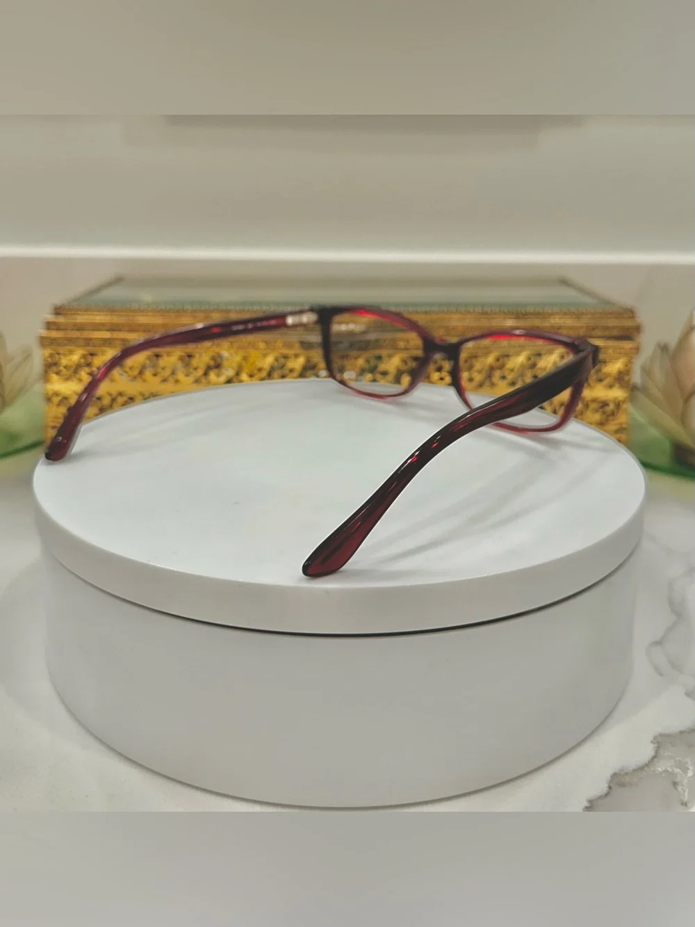 Salvatore Ferragamo SF2886 Vibrant Red Transparent Rx Eyeglass Frames EUC Italy